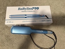 BaBylissPRO Nano Titanium Flat Iron 2  Adjustable Heat 450 F Blue