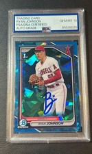 2024 Bowman Chrome Sapphire Ryan Johnson PSA 10 Auto BDC-41 RC Angels