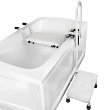 3 in 1 Bathtub Safety Rail with Step Stool Seat for Seniors, Elderly Tub Tr...