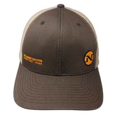Yupoong Trucker Hat Brown One Size No Name Saloon Park City Utah Snapback Mesh