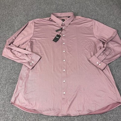 Hugo Boss Shirt Mens 5XL Pink Performance Stretch Long Sleeve Dress Button  Up | eBay