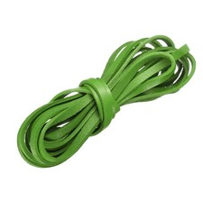 Flat Leather Cord, 3.3 Yard 5mm Leather String Strips for DIY Crafts Grass Green