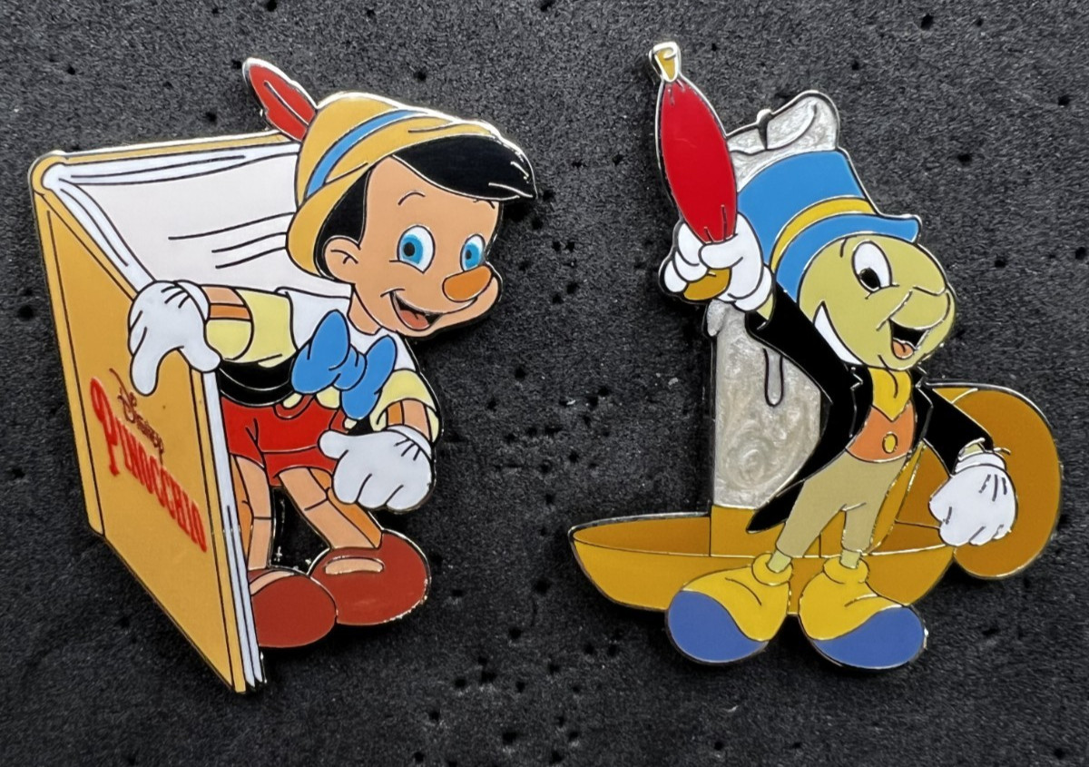 Disney Parks Pinocchio Trading Pins Jiminy Cricket 2025 Set Of 2