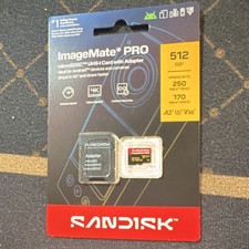 SanDisk ImageMate PRO 512GB microSDXC UHS-I A2 U3 V30 Card with Adapter