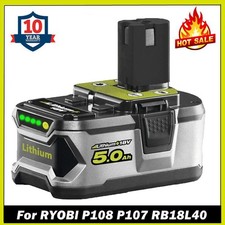 NEW For RYOBI 18V 5.0Ah P108 High Capacity Battery 18Volt Lithium-Ion One Plus