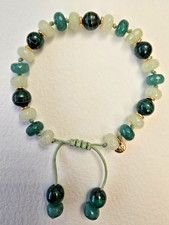 LOLA ROSE GORGEOUS SHADES OF  GREEN QUARTZ & MALACHITE GEMSTONE BRACELET -NWOT