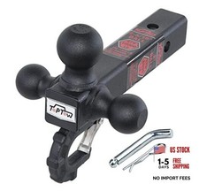 Trailer Hitch Tri-Ball Hitch with Hitch Balls & Beast Tow Black Balls with Pin
