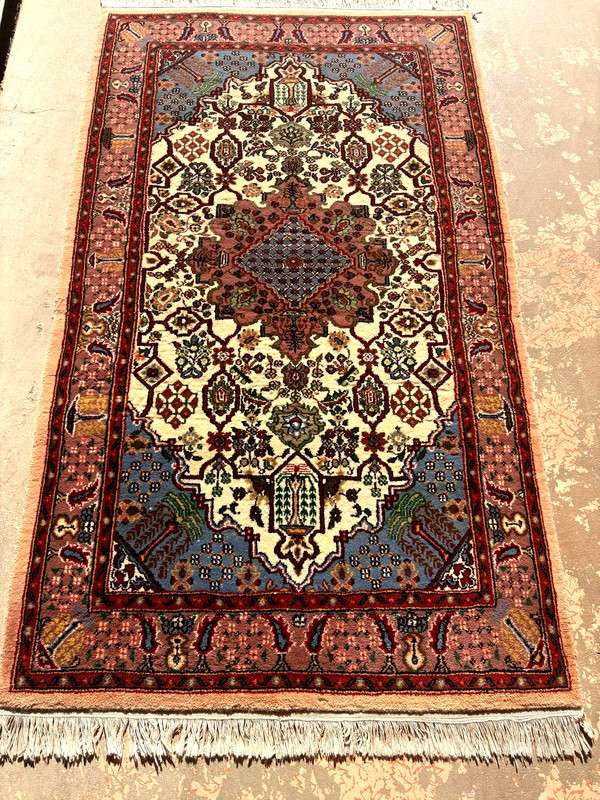 Hand-woven IVORY Tribal wool rug Oriental wool carpet 6' 1" x 3' 4.5"