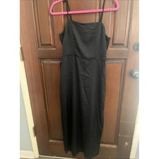 a new day Black Maxi Slip Dress with Spaghetti Straps