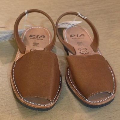 RIA Menorca Avarca Sandals EU 37 US 6.5 Brown Leather Spain NWOB Women's