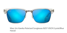 New Maui Jim Kawika Polarized Sunglasses B257-05CR Crystal/Blue Hawaii Glass*