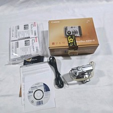 Canon PowerShot A570 IS 7,1 megapixel fotocamera digitale con scatola manuali cavo cd av testato