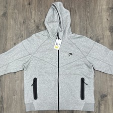 Nike Tech Fleece Jacket Size 2XL Windrunner Full Zip Hoodie Mens Heather Grey