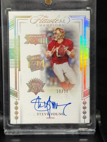 2022 Panini Flawless Steve Young 3 time Champions Auto Silver 10/10 #3X-SY 49ers