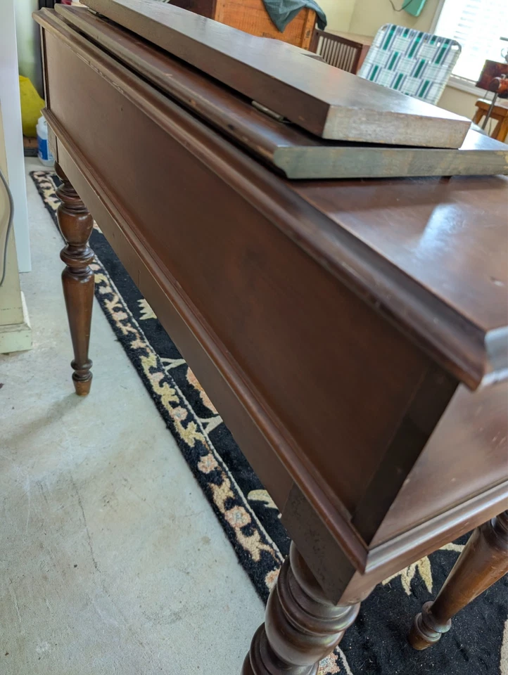 Antique 1929 H.E. Shaw Writing Desk & Chair Set – Depression-Era Wedding Gift - Image 2 of 4