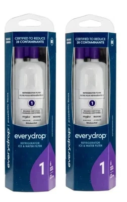 EVERYDROP 2 PACK ΕVΕRYDROP ΕDR1RXD1 Refrigerator ICE Water Filter 1 Replacement White New