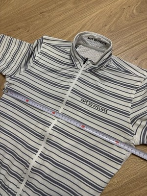 Cafe du Cycliste Francine Cycling Jersey White Striped Full Zip