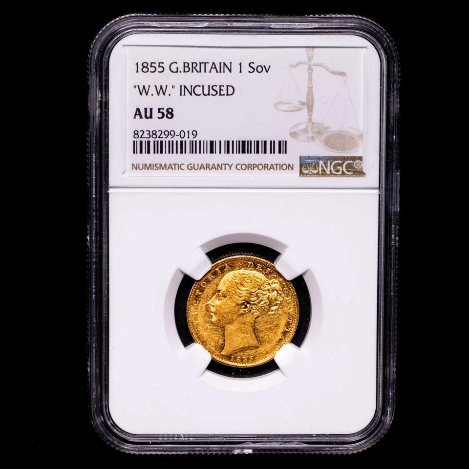 Gran Bretaña - Victoria I 1 Sovereing (g) 1855 Gran Bretaña WW KM736.1. NGC A - Image 4 of 4