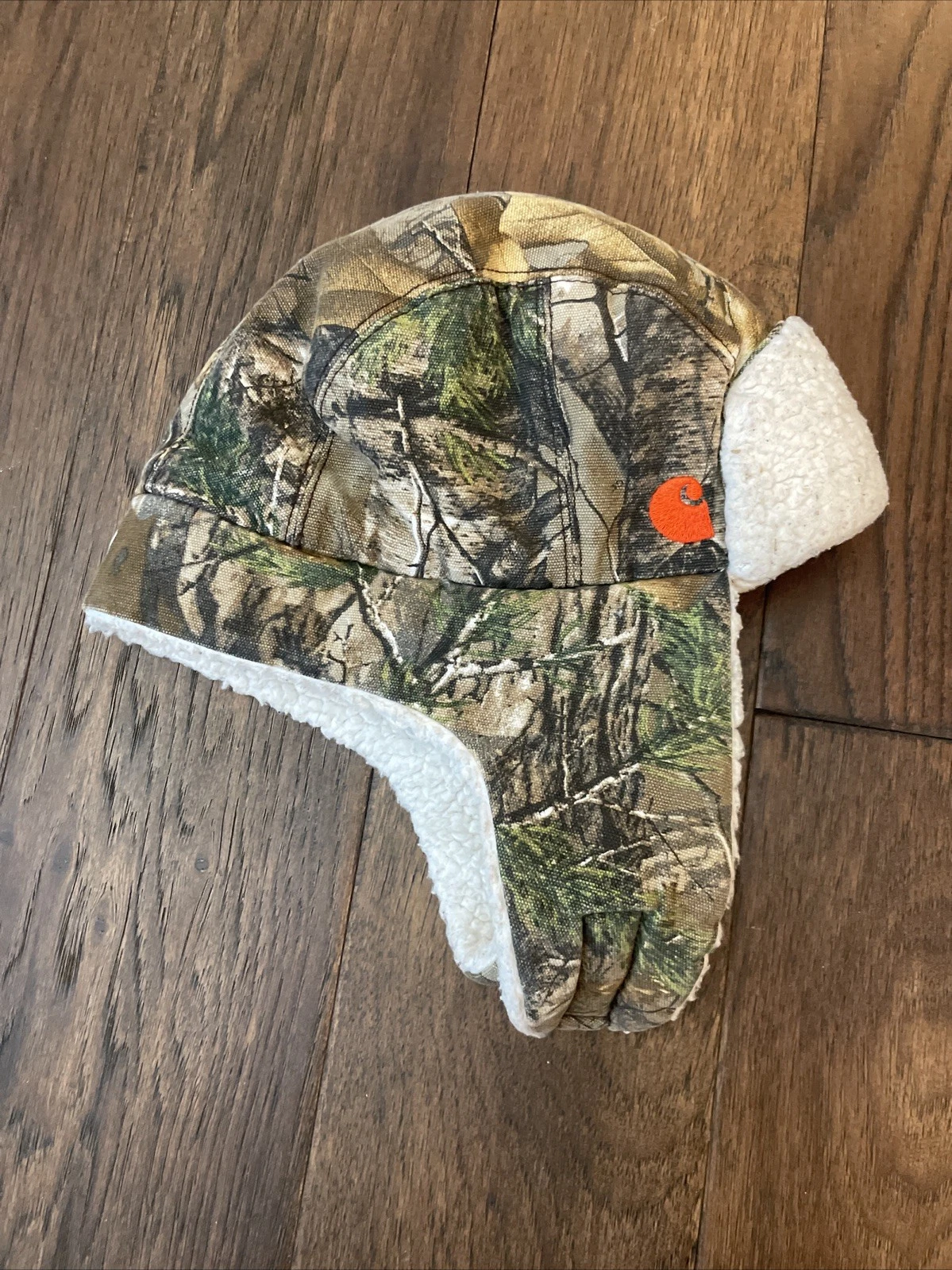 Carhartt Infant Toddler Trapper Hat Camo Sherpa Lined Ear Flaps Winter Hunting