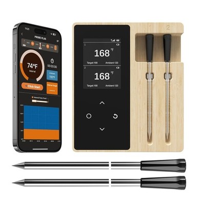 Wireless Meat Thermometer Bluetooth 2 Probe Smart BBQ Grill App