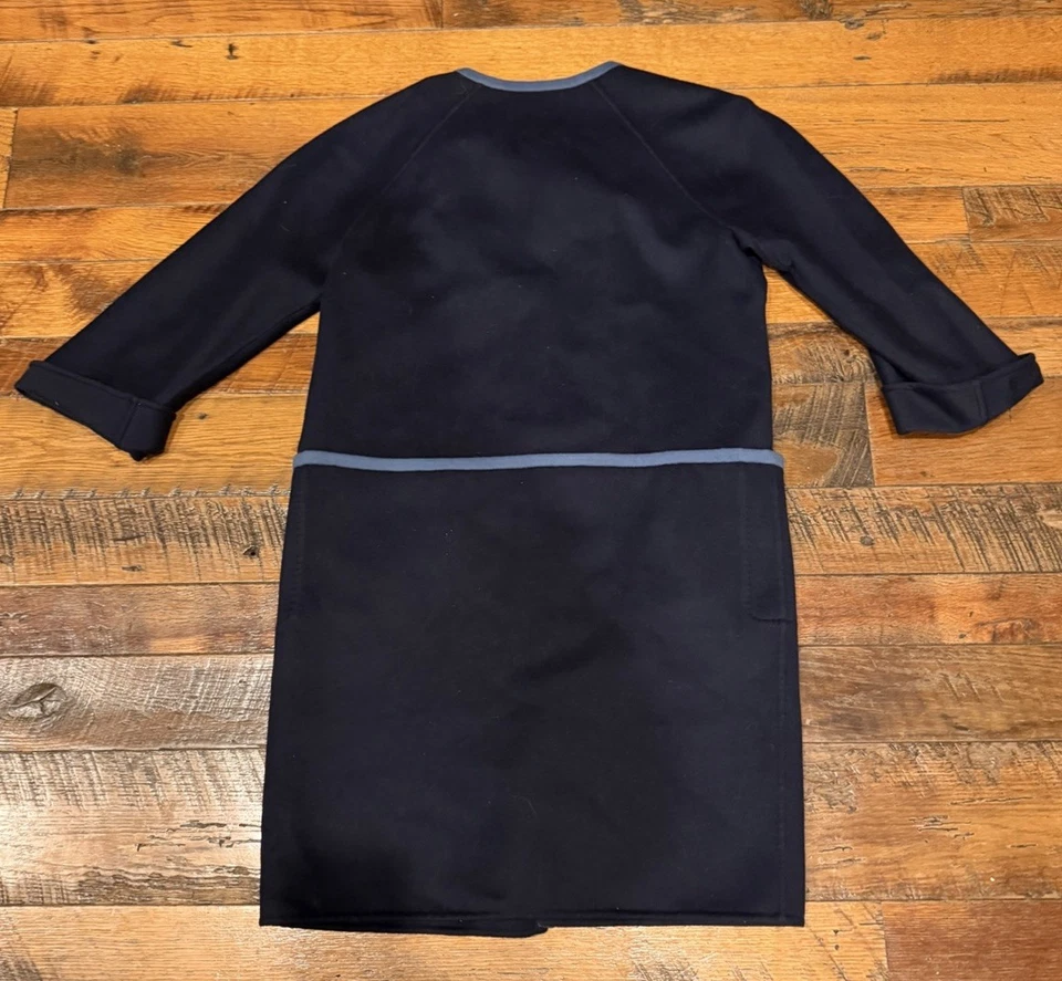 Auténtico abrigo MAX MARA azul marino de lana y angora, talla 10 Foto 4 de 4