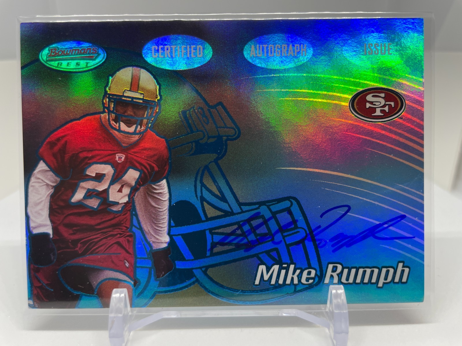 2002 BOWMAN'S BEST MIKE RUMPH AUTO RC #118/399 BLUE #154 49ERS REDSKINS MIAMI