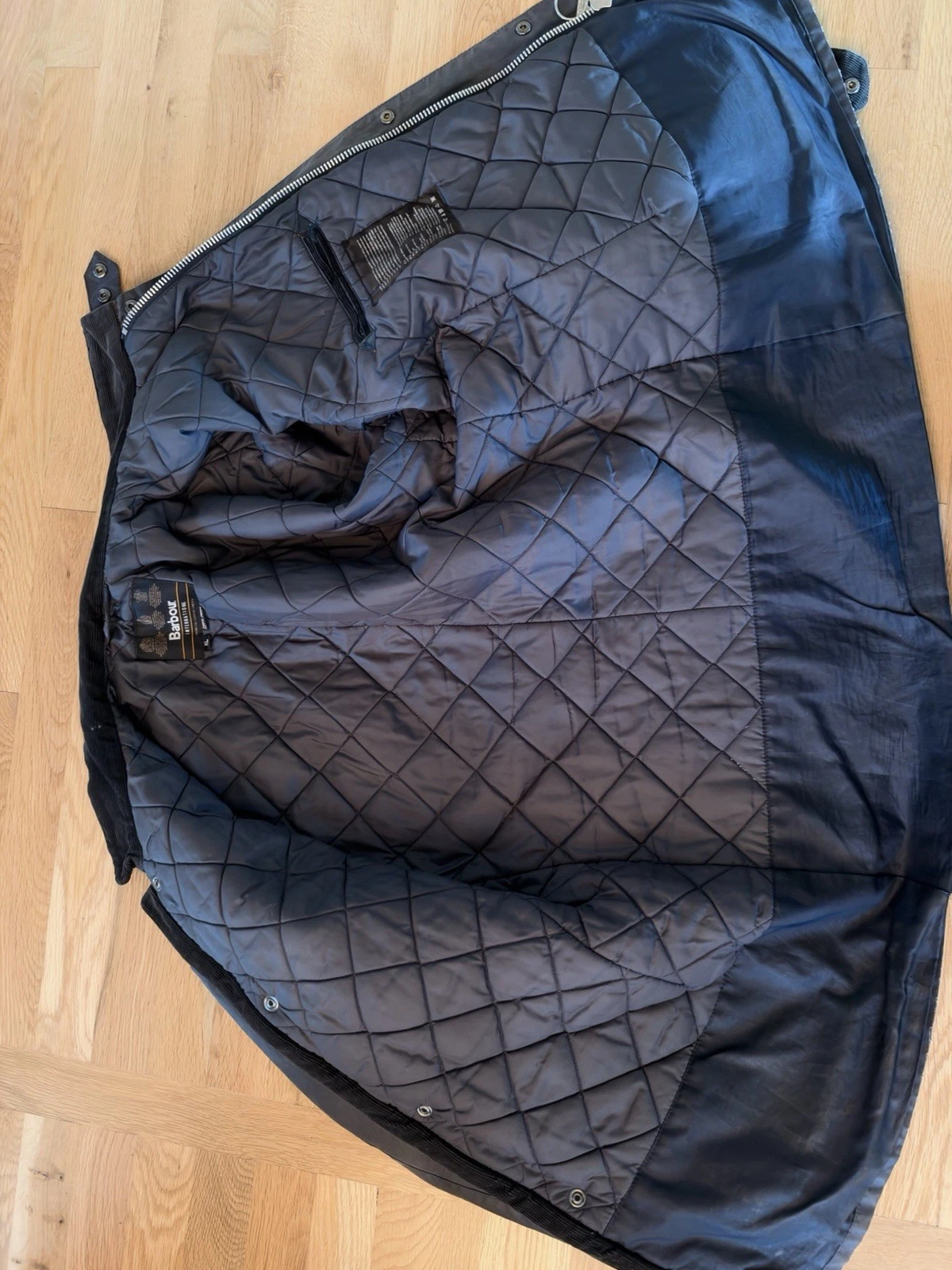 Barbour International Duke Wax Quilted Jacket Black, Mens, Size XL image 4