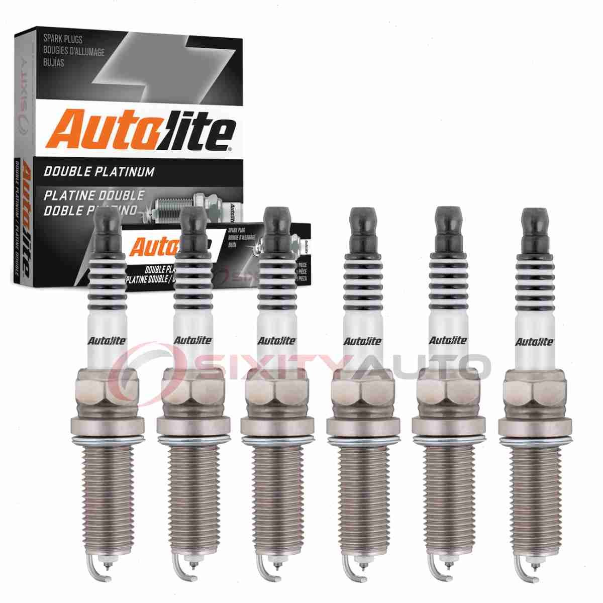 6 pc Autolite Double Platinum Spark Plugs for 2011-2014 Dodge Avenger 3.6L so