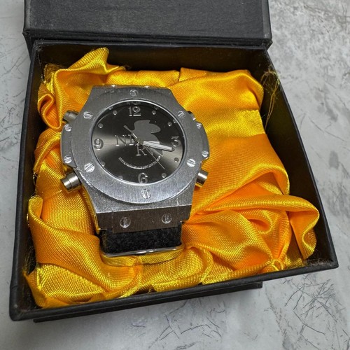 Evangelion Silver Wristwatch New Unused Working with Original Box Japan