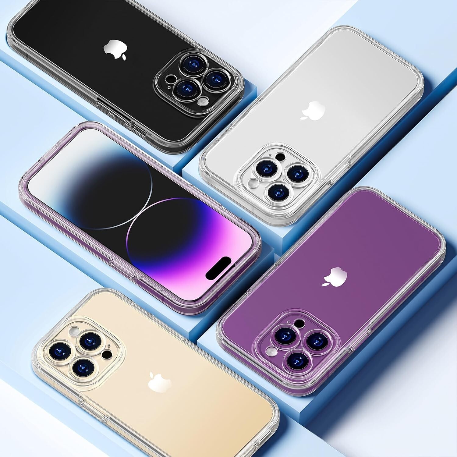 iPhone 14 Pro Case, [3 in 1] [Anti-Yellowing] Clear Case - Clear