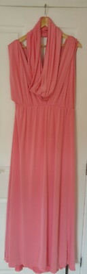 Debut At Debenhams Coral Multiway Maxi Dress XL Ideal Bridesmaid dress  Brand New | eBay UK