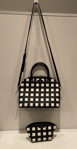 Kate Spade Pop Art Check Carli Grove Street Satchel Purse Shoulder Bag & Pouch - Picture 5 of 10