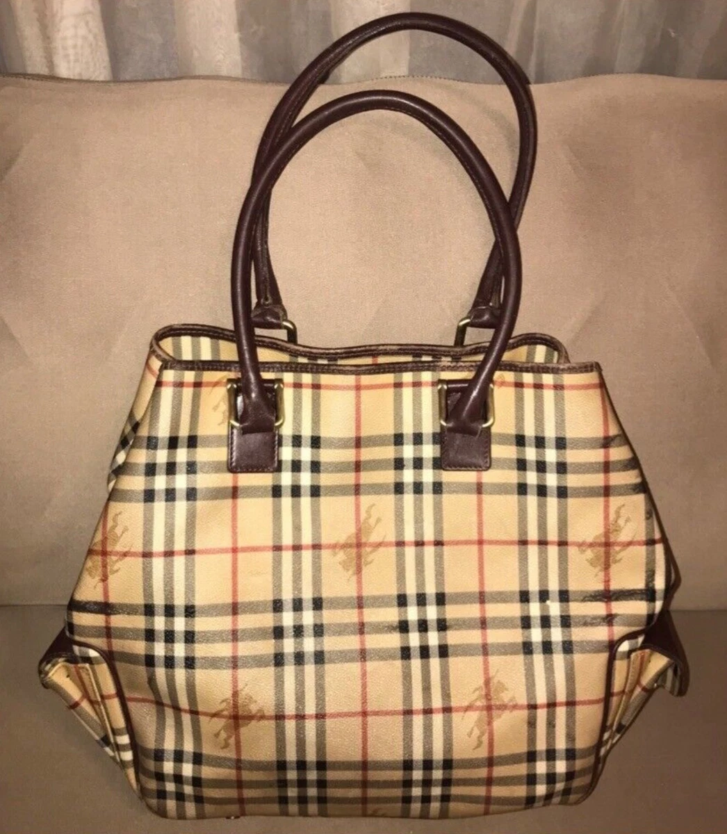 Burberry Nova Check Dome Leather Satchel, Bag