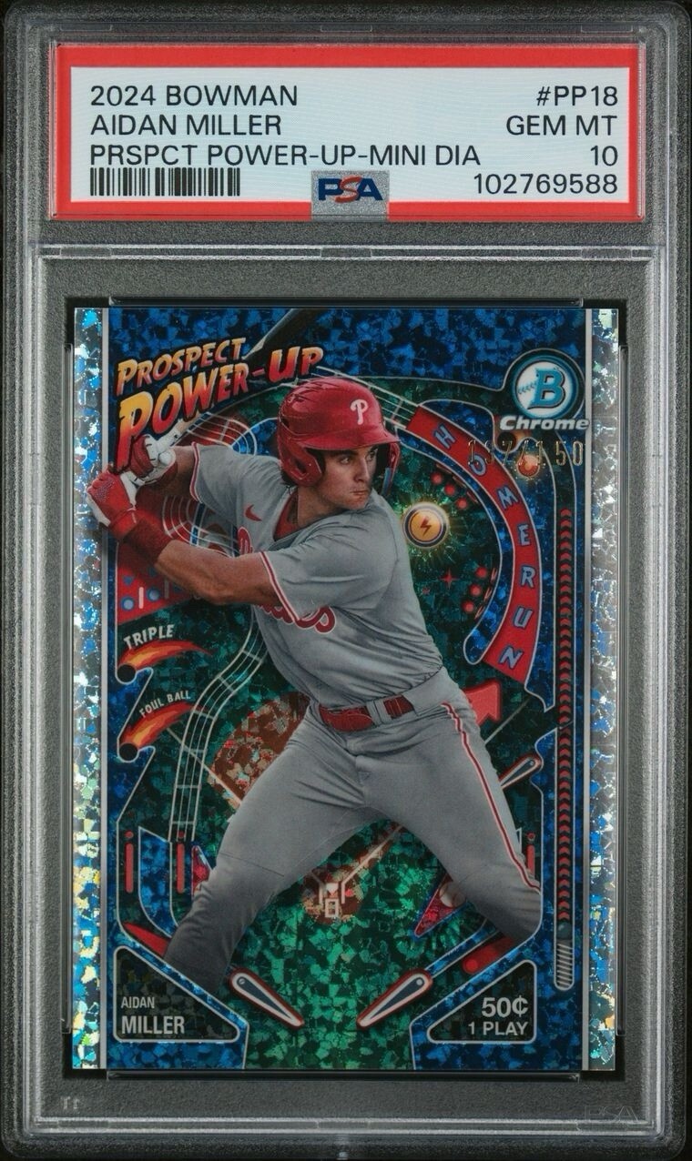 2024 Bowman AIDAN MILLER Prospect Power-Up Mini-Diamond Refractor #PP-18 /150