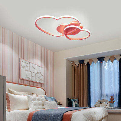 LED Heart Shape Ceiling Light Fixture Acrylic Chandelier Pendant Lamp Home Decor