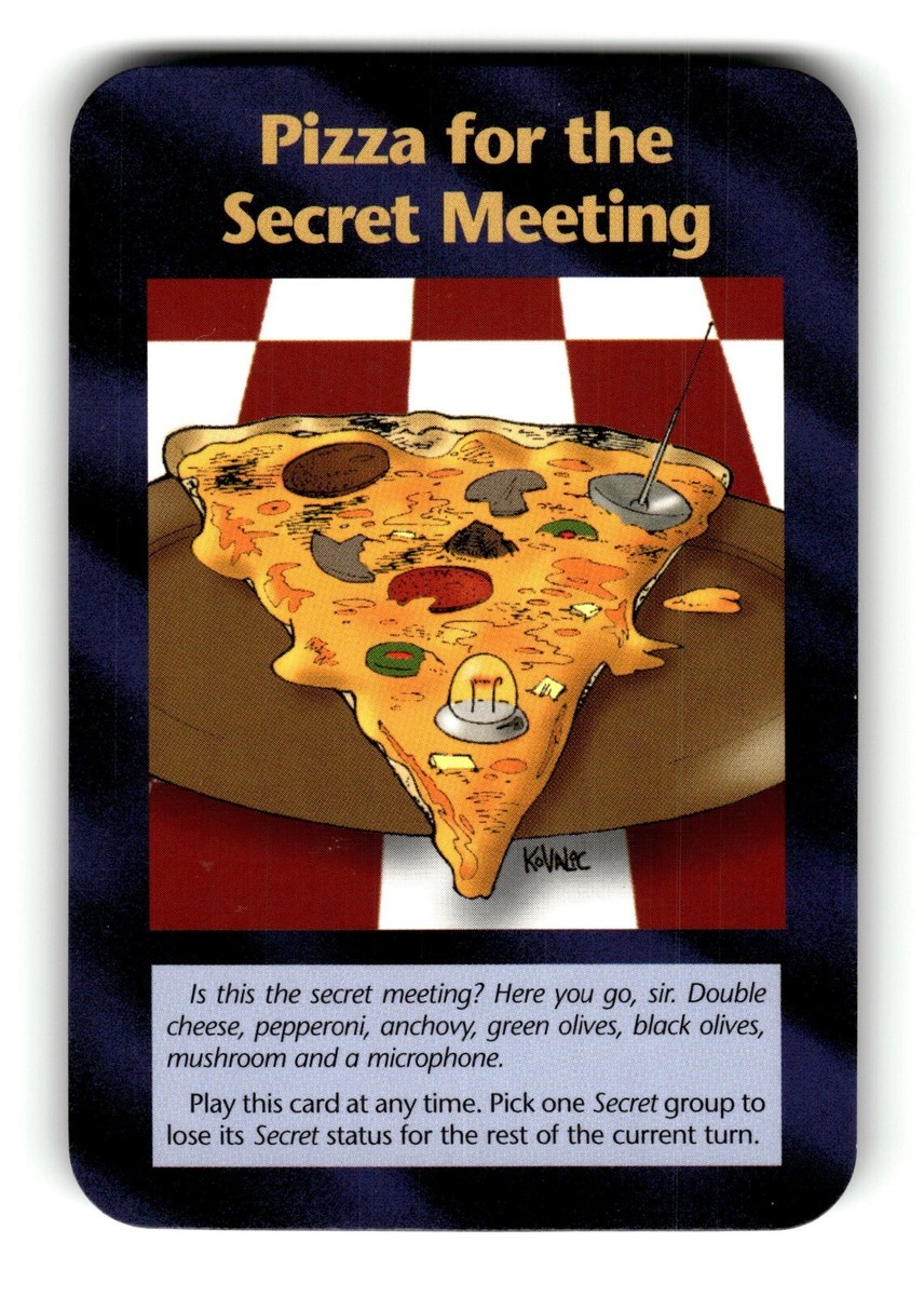Pizza for the Secret Meeting Card Illuminati New World Order