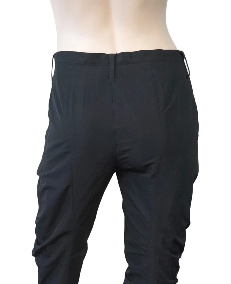 Pantalones de Colección Y2K VANESSA DEL SOL Talla 42 Recortados Negros Misto Seda Crimpados 6 Foto 4 de 4