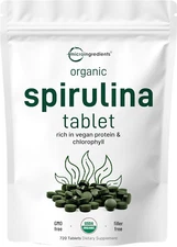 Micro Ingredients Organic Spirulina Supplement, 3000MG per Serving, 720 Tablets