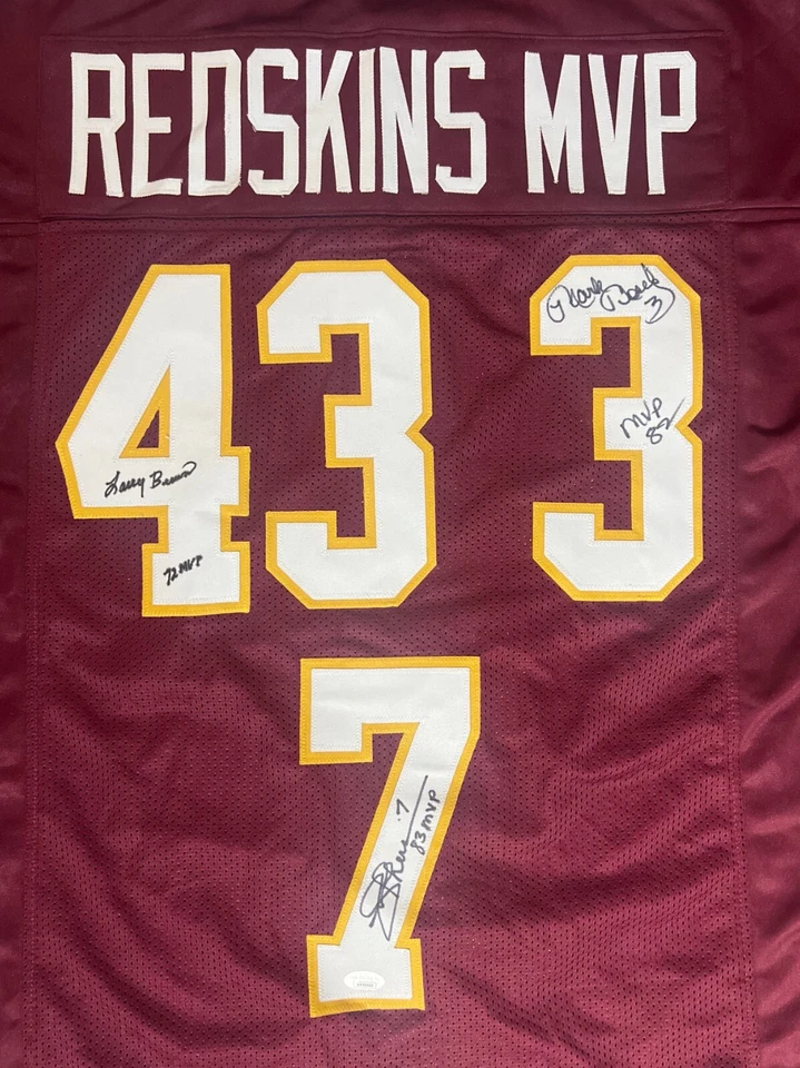 Theismann,Mosely,Brown signed Redskins Custom Redskins NFL MVP Jersey JSA Witess - Image 2 of 2