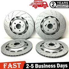 4X Front Rear Brake Rotors A2224232012 Fit Mercedes W222 S63 S65 AMG 2014-2020