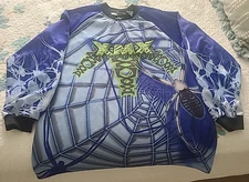 Vintage XMX Motocross Athletic Works Jersey Xtreme Mens Size L Racing Spider Web