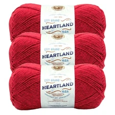 (3 Pack) Lion Brand Yarn 136-113R Heartland Yarn, Redwood