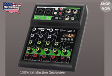 Plastic 4-Ch Audio Mixer w/ Bluetooth, 48V, FX, USB   Studio/DJ
