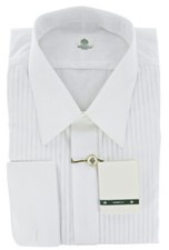 Luigi Borrelli White Tuxedo Shirt - Pleated B...
