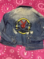 Playboy Vintage Womens Jeans Denim Jacket Size L Y2k 90s
