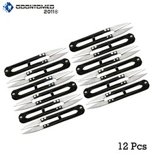 12 PCS. BLACK - METAL SEWING THREAD NIPPERS SNIPS TRIMMING SCISSORS