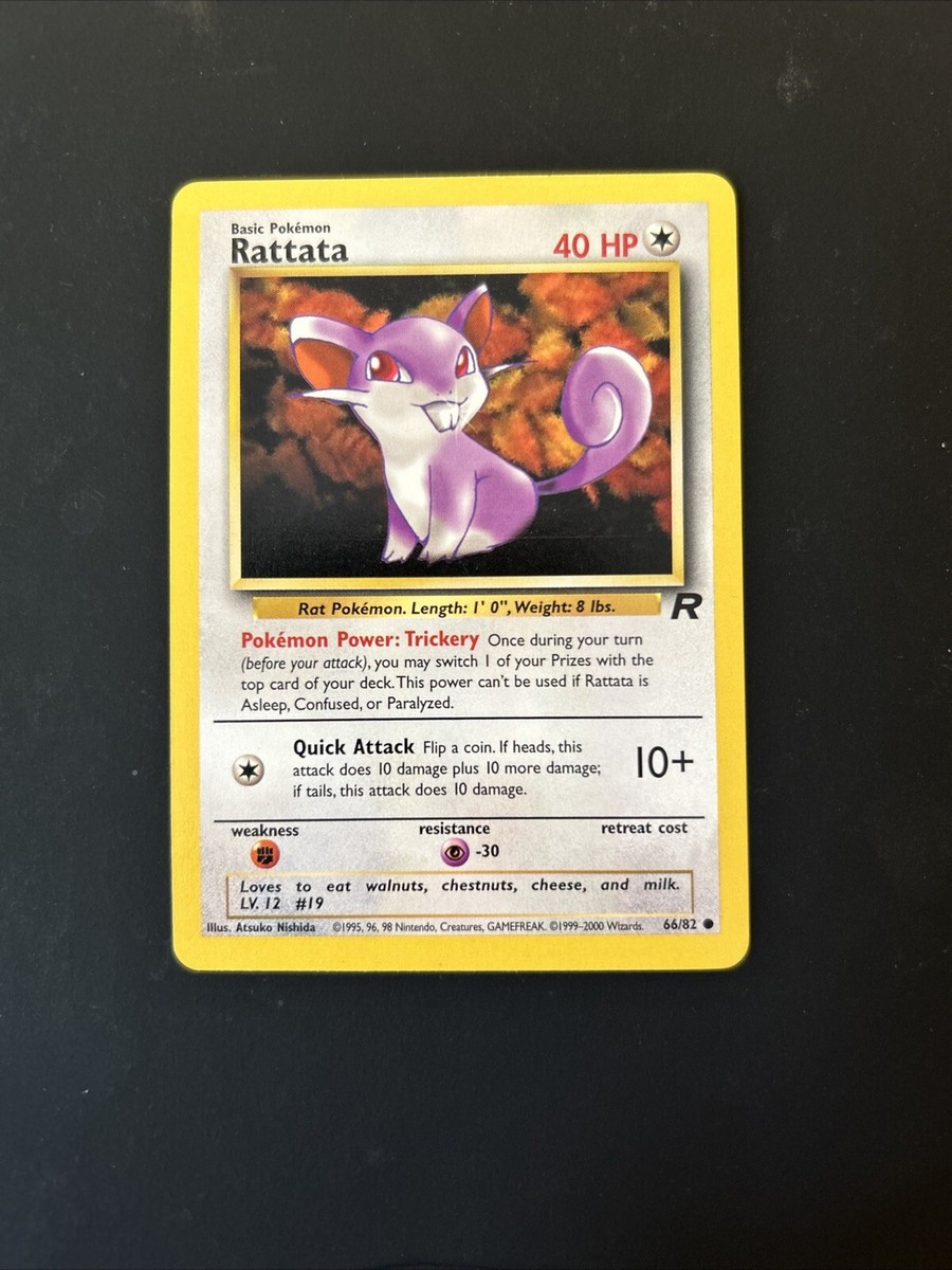 Vintage Pokemon Card Pokemon Team Rocket Rattata Card #66/82 Near Mint Condition, Ungraded Vintage Pokemon Card Pokemon Team Rocket Rattata Card #66/82 Near Mint Condition, Ungraded