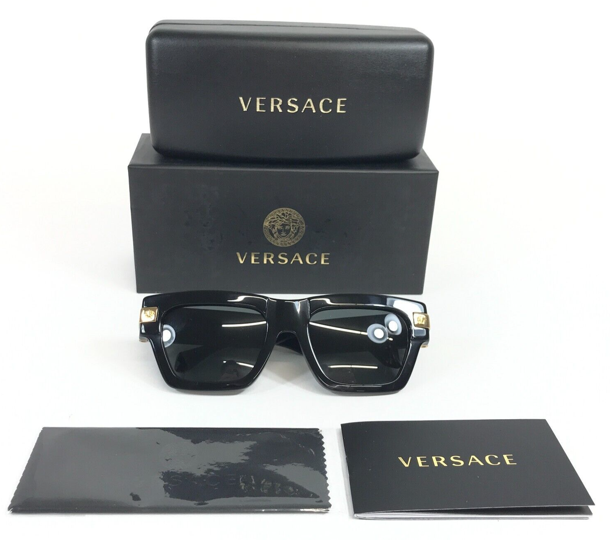 ヴェルサーチ サングラス MOD.4464-F VERSACE Versace VE4464F XXL (55 - 20) with Grey lenses and Black