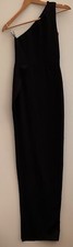PrettyLittleThing  Black One Shoulder long Dress Size 8 bodycon womens 