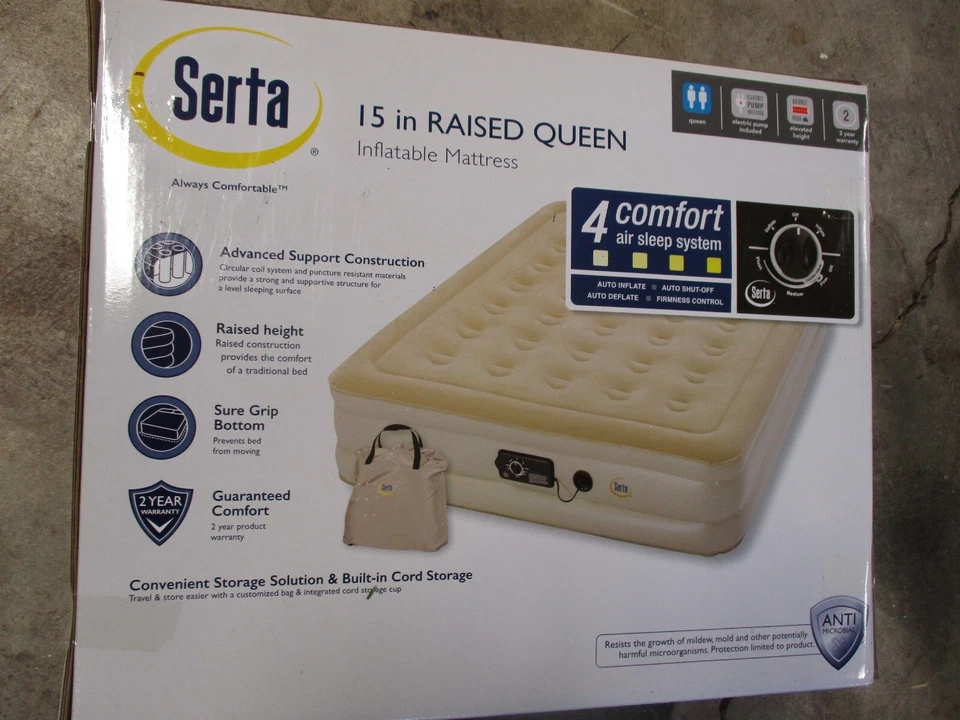 NUEVO Colchón de Aire Serta 15" Elevado Queen con Bomba de Aire Insta III. ¡ENVÍO GRATUITO!! Foto 2 de 2